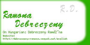 ramona debreczeny business card